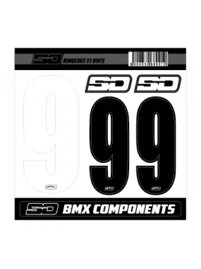 SD Front + 2 Side Plate Number Kit V3 White
